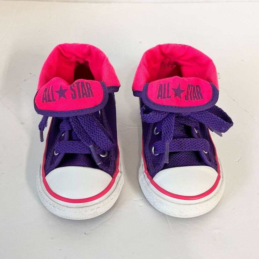 Converse Chuck Taylor High Tops   Purple And Pink.  Infant Size 5